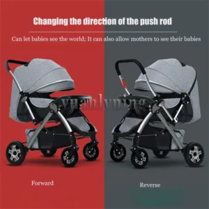 عربة أطفال خفيفة الوزن ذات اتجاهين، قابلة للطي بنقرة واحدة