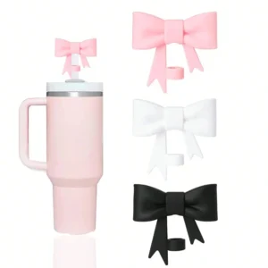 أغطية شفاطات بشكل فيونكة – متوافقة مع أكواب ستانلي - مع أو بدون قاعدة وسلسلة